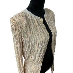 Vintage Oleg Cassini Beaded Jacket - Size 8